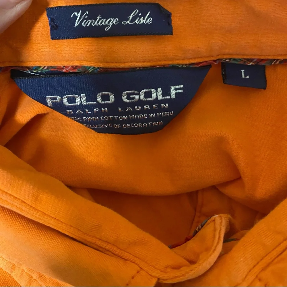 Ralph Lauren Polo Golf Mens Shirt Parkland Florida Vintage Lisle Orange Preppy
